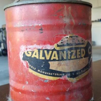 LOT 16: Vintage Red 2 Gallon Red Gas Can w/ good Unleaded Gasoline Inside (about 1.25 Gallons)
