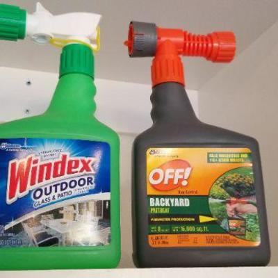 LOT 18: (2) Outdoor Spray Products (OFF™ is FULL and Windex™ Outdoor is almost full - see dotted line)