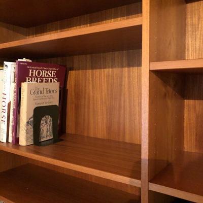 Mid Century Modern Hand Crafted Wood Book Shelf with Books!