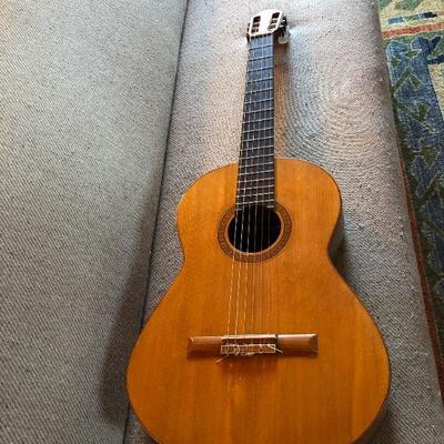 Beautiful Hand Crafted Natural Acoustic Guitar with Custom Wall Mount