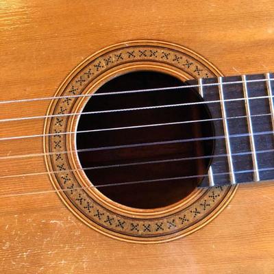 Beautiful Hand Crafted Natural Acoustic Guitar with Custom Wall Mount