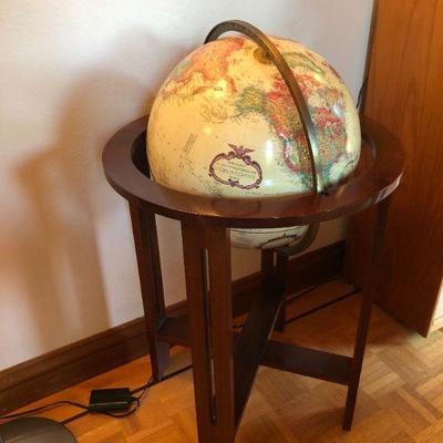 Vintage World Globe in Beautiful Wood Stand 