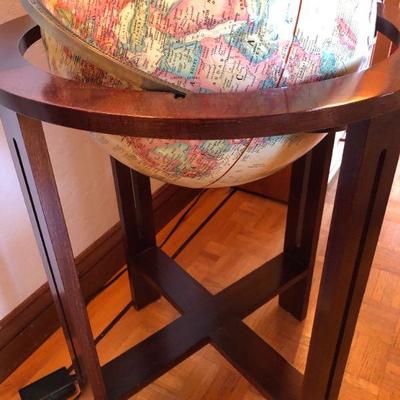 Vintage World Globe in Beautiful Wood Stand 