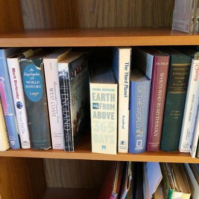 Tall Hand Crafted Wood Book Shelf incl CDs and Books