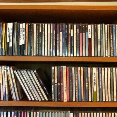 Tall Hand Crafted Wood Book Shelf incl CDs and Books