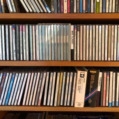 Tall Hand Crafted Wood Book Shelf incl CDs and Books