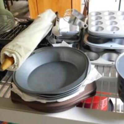 Large Collection of Baking Pans and Sheets