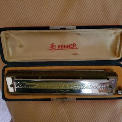 B2-6:  Vintage Hohner Professional 64 Chromonica in Case