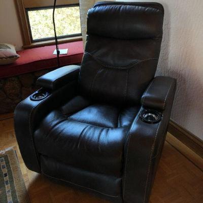 Quality Black Leather Movie Theater Style Electric Recliner Chair