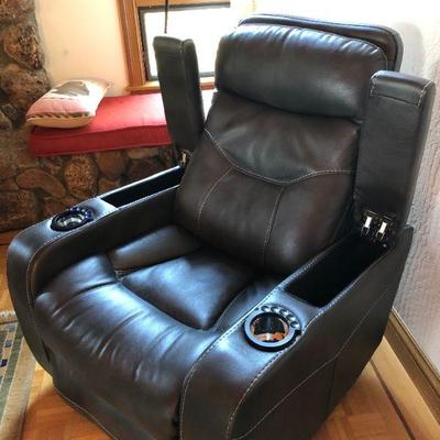 Quality Black Leather Movie Theater Style Electric Recliner Chair