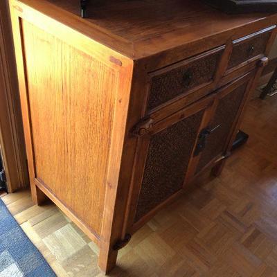 Antique Asian Chinese Cabinet with Classic Wood Joints Construction