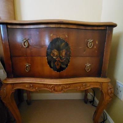 BCN1: Antique Handpainted Nightstand Bedside Chest First one