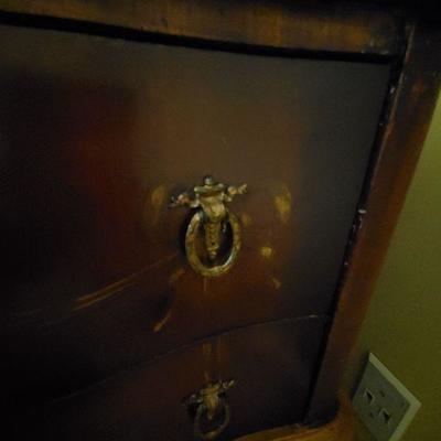 BCN1: Antique Handpainted Nightstand Bedside Chest First one