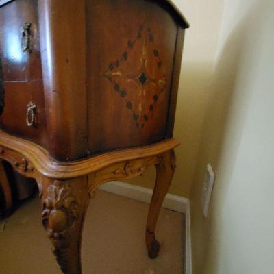 BCN1: Antique Handpainted Nightstand Bedside Chest First one