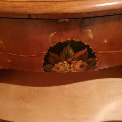 BCN2: Antique Handpainted Nightstand Bedside Chest Second One