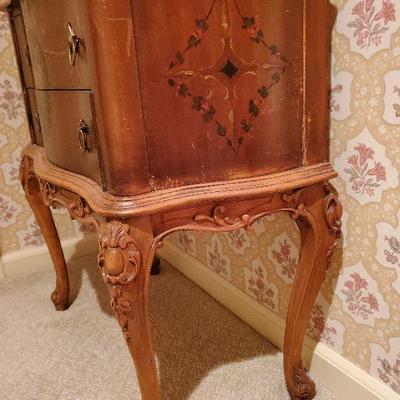 BCN2: Antique Handpainted Nightstand Bedside Chest Second One