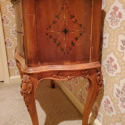 BCN2: Antique Handpainted Nightstand Bedside Chest Second One