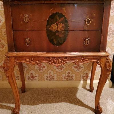 BCN2: Antique Handpainted Nightstand Bedside Chest Second One