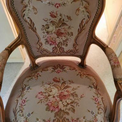 MB-11: Vintage French Provincial Tapestry Chair