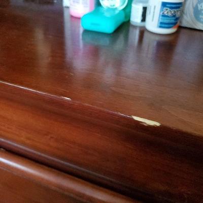 B1-3: Queen Mahogany Bedroom Set Headboard,  Matching Nightstands