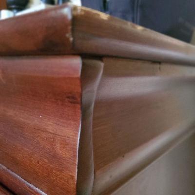 B1-3: Queen Mahogany Bedroom Set Headboard,  Matching Nightstands