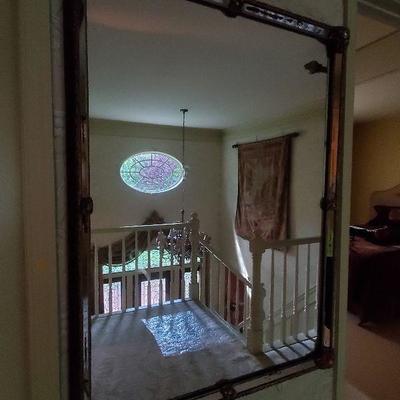 Upstairs Hall: Large Antique Mirror Beautiful Must See! 