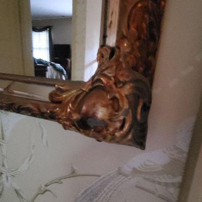 Upstairs Hall: Large Antique Mirror Beautiful Must See! 