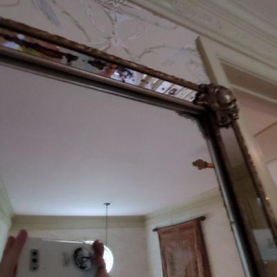 Upstairs Hall: Large Antique Mirror Beautiful Must See! 