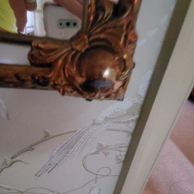 Upstairs Hall: Large Antique Mirror Beautiful Must See! 