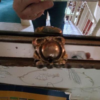 Upstairs Hall: Large Antique Mirror Beautiful Must See! 