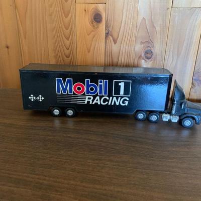 LOT 117  MOBILE 1 RACING TOY SEMI TRUCK RACE CAR CARRIER