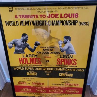 Original Larry Holmes vs Leon Spinks 1981 World Heavyweight Championship Poster