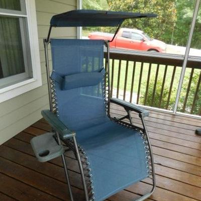 Bliss Hammock Blue Lounge Chair with Sun Shade