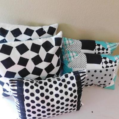 Set of 5 Crate and Barrell Paola Navone Patio Throw Pillows Various Sizes and Vibrant Color Designs