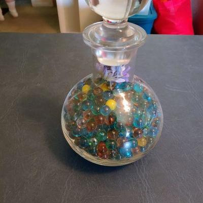 Glass Jar With Marbles