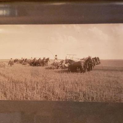 Lot 122: Black and White Framed Farm Photo 