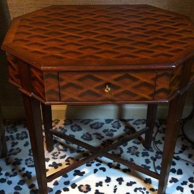 O2: Attention grabbing "3d" End Table by Maitland-Smith - LOOK!