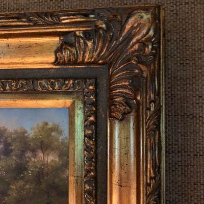O3: Ornate Gold Leaf Frame with Painting on Canvas
