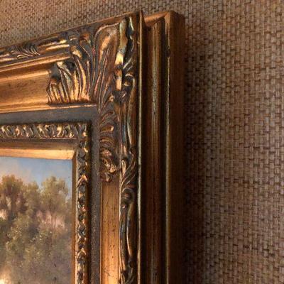 O3: Ornate Gold Leaf Frame with Painting on Canvas