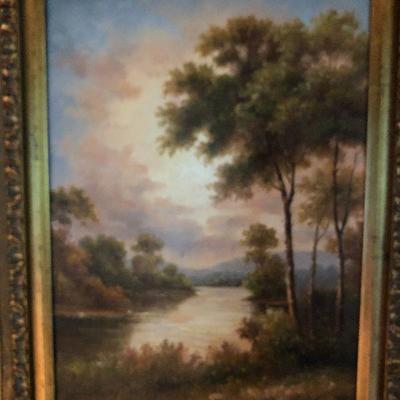 O3: Ornate Gold Leaf Frame with Painting on Canvas