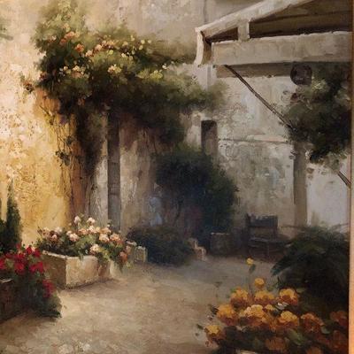 O5: Signed Painting on Canvas Gold Ornate Frame