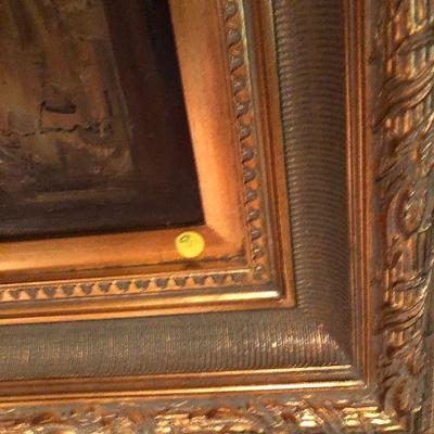O5: Signed Painting on Canvas Gold Ornate Frame