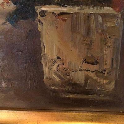 O5: Signed Painting on Canvas Gold Ornate Frame