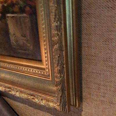 O5: Signed Painting on Canvas Gold Ornate Frame
