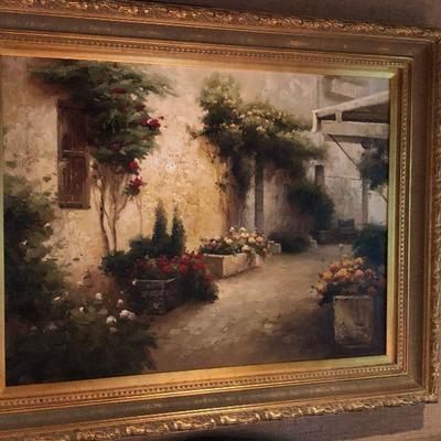 O5: Signed Painting on Canvas Gold Ornate Frame