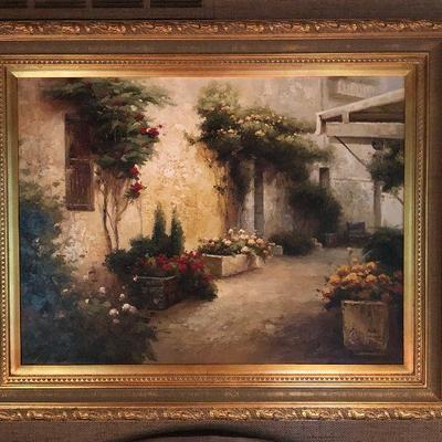 O5: Signed Painting on Canvas Gold Ornate Frame
