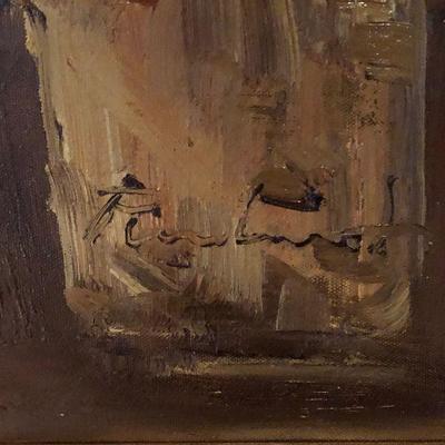 O5: Signed Painting on Canvas Gold Ornate Frame