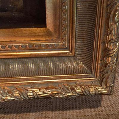 O5: Signed Painting on Canvas Gold Ornate Frame
