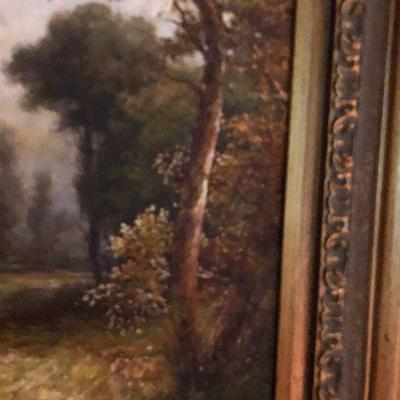 O6: W. Thomas Landscape Painting in a very ornate frame