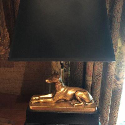 O14: Cast Canine Desk Lamp